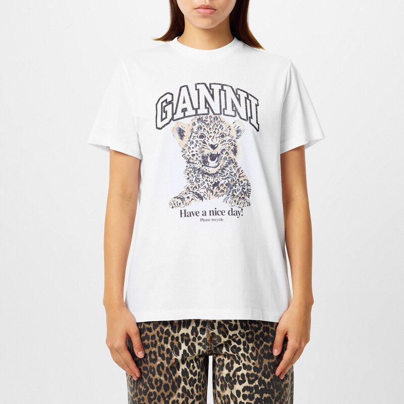 Tričko Ganni Leopard 2926548