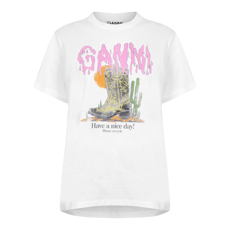 Tričko Ganni Bright White 1349236