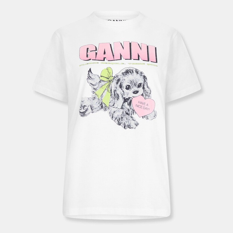 Tričko Ganni Neon Puppy 2845569