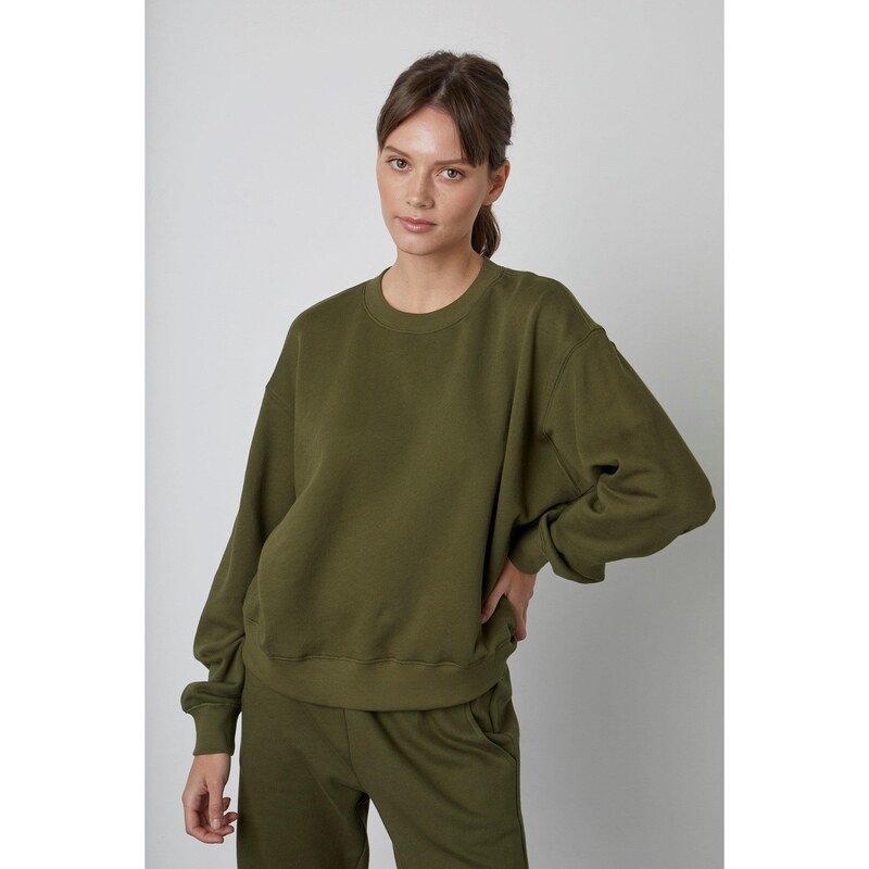 Mikina Velvet by Graham and Spencer Khaki 6056417