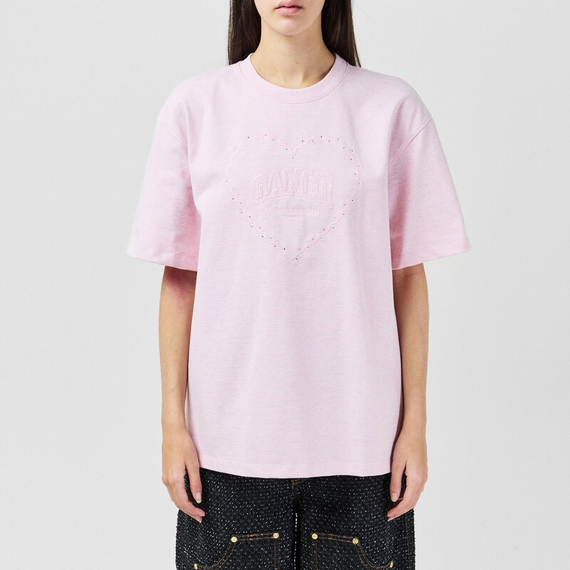 Tričko Ganni Chalk Pink 4479147