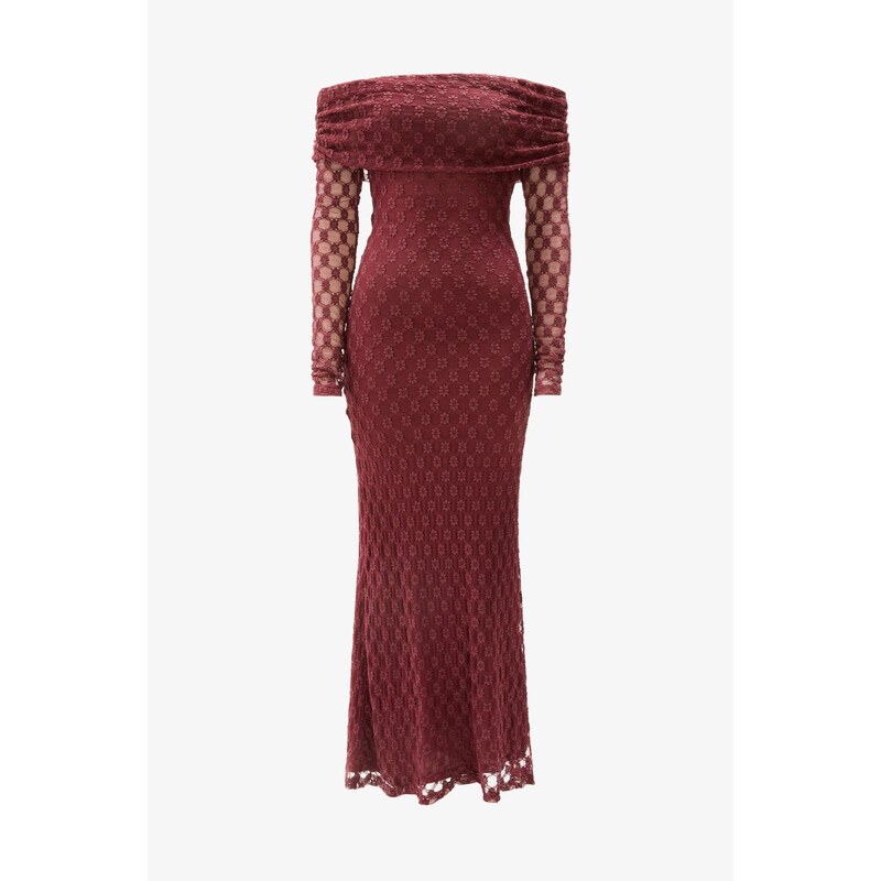 Šaty Bardot Deep Plum 964560
