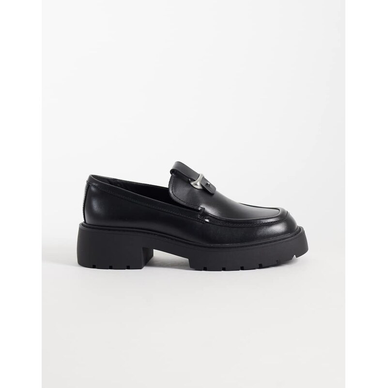 Calvin Klein leather chunky loafer with silver hardware detail
