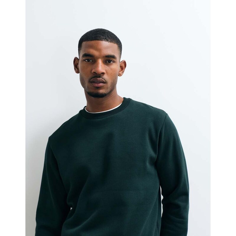 Jack & Jones oversized crew neck jumper in forest green