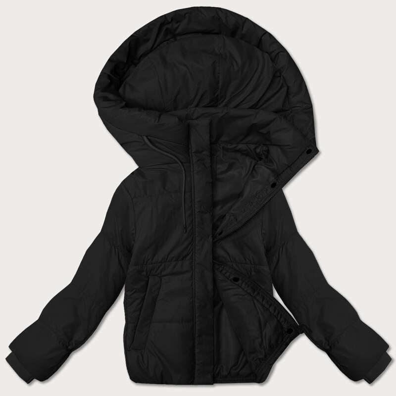 Dámská krátká bunda s kapucí J Style černá (16M9237-392)