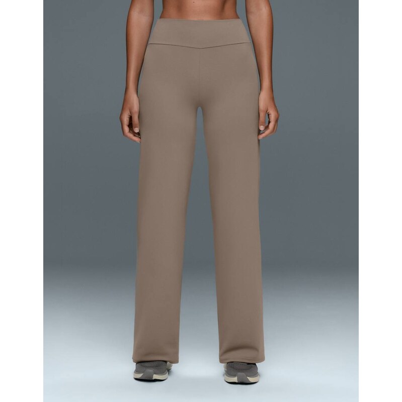 OYSHO High-rise comfortlux straight-leg trousers in brown