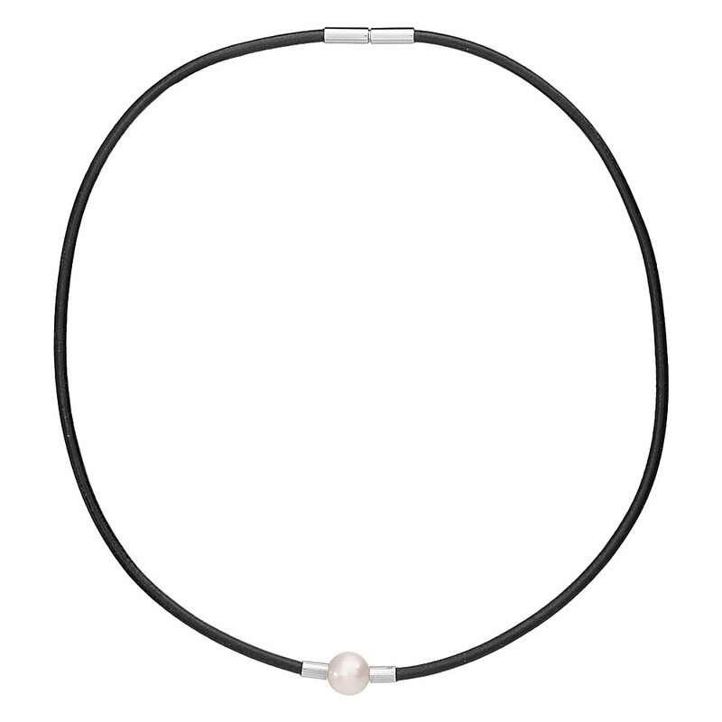 Buka Jewelry Kožený náhrdelník Liat s perlou