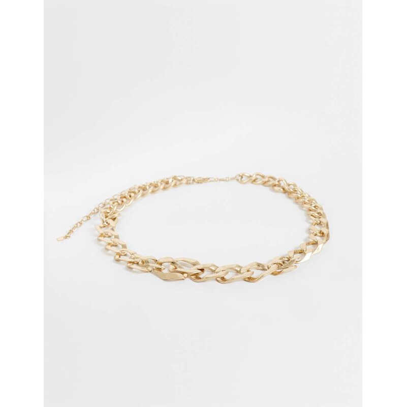ASOS DESIGN chunky chain belt in gold