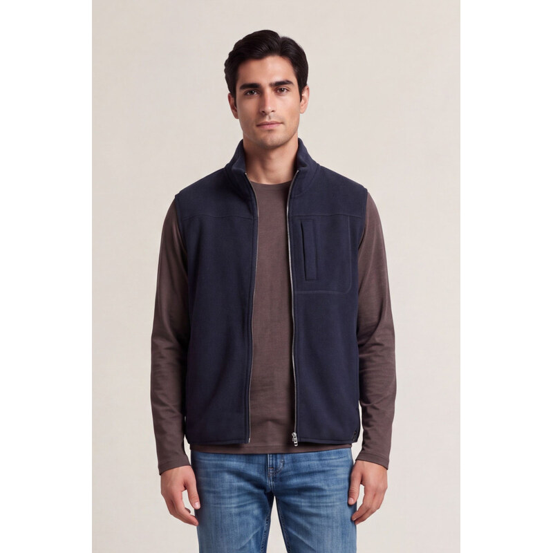 MIKINA GANT ZIPPED FLEECE VEST EVENING BLUE