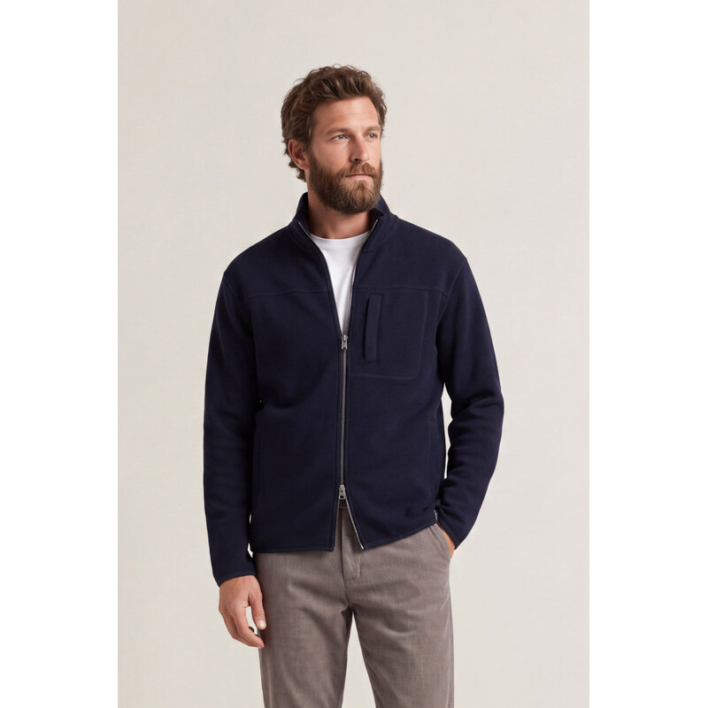 MIKINA GANT FLEECE JACKET EVENING BLUE