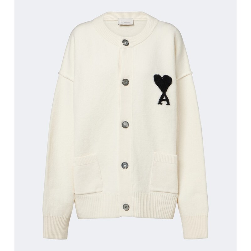 Ami Paris Ami de Coeur virgin wool cardigan