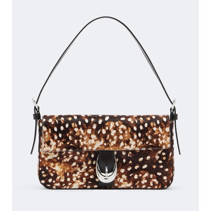 Staud Animal-printed calf hair shoulder bag