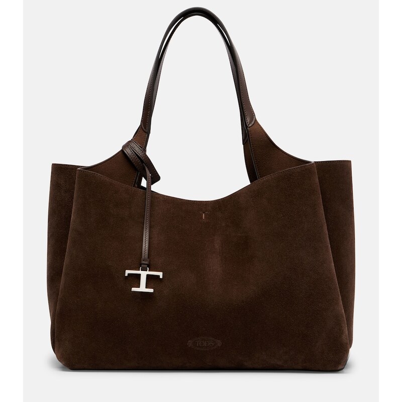 Tods Apa Large leather suede tote bag