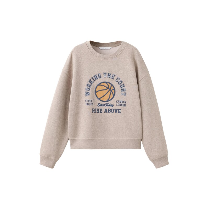 MANGO KIDS Mikina A2BASKET béžová / tmavě modrá / oranžová