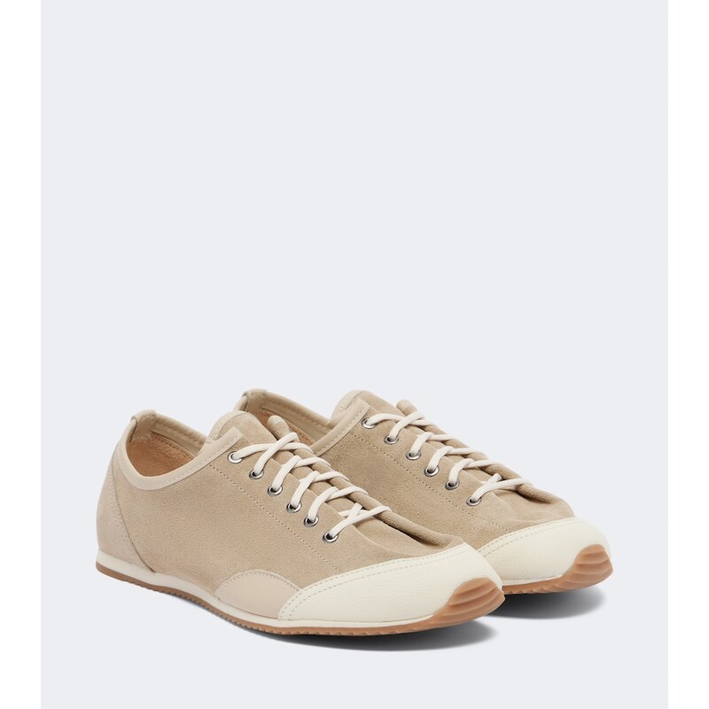 Lemaire Gummy Grips leather-trimmed suede sneakers
