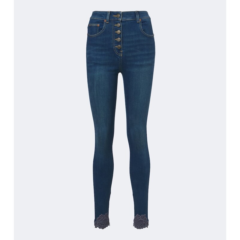 Valentino Lace-trimmed skinny jeans