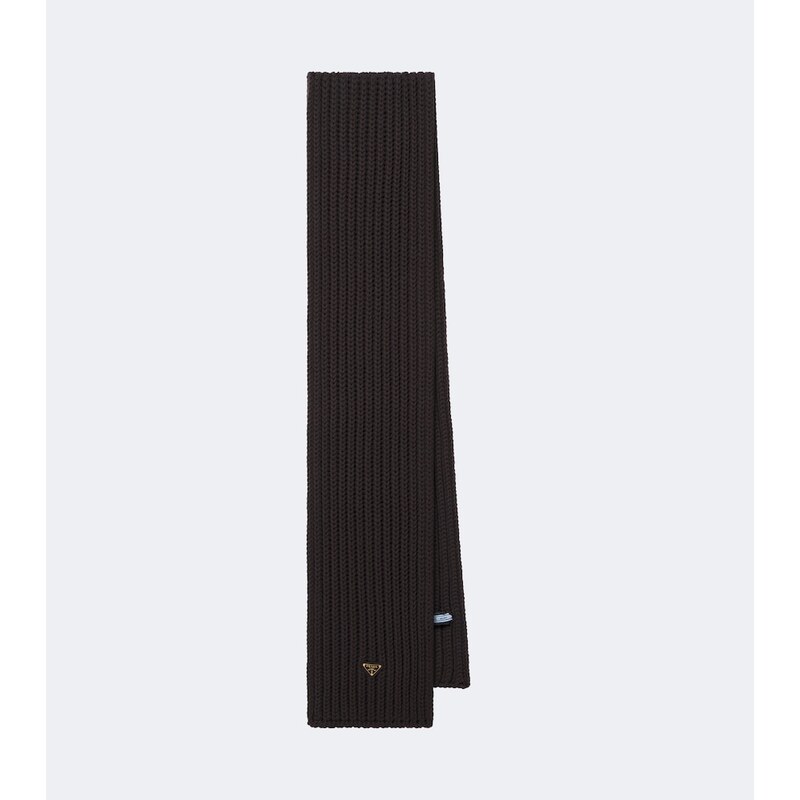Prada Ribbed-knit virgin wool scarf