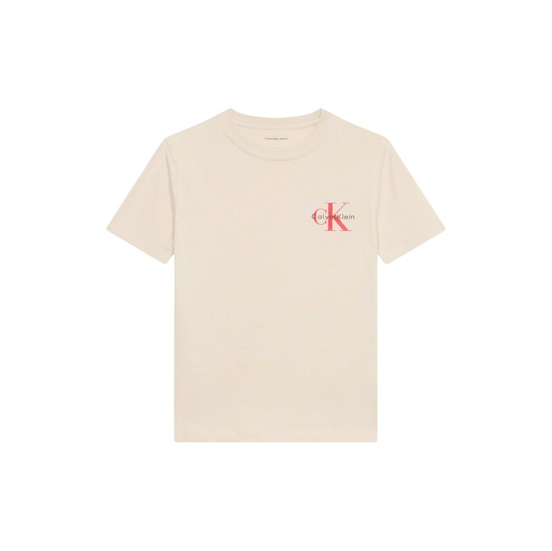 Calvin Klein Jeans Tričko krémová / světle červená / černá