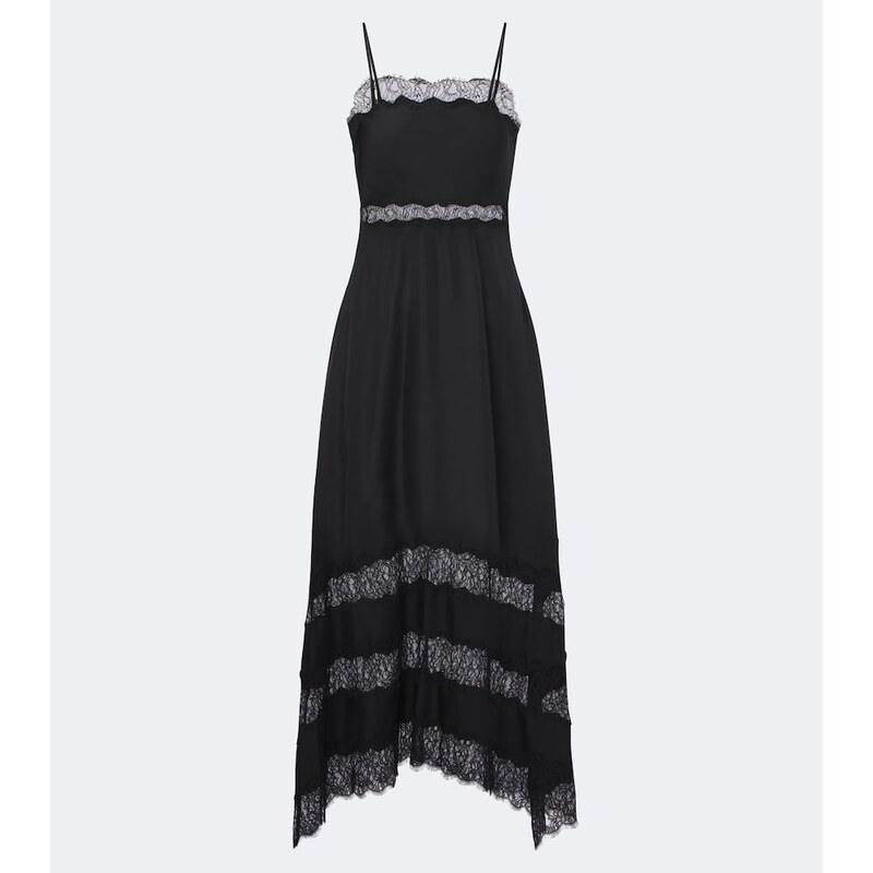 Ulla Johnson Coco lace-trimmed silk twill midi dress