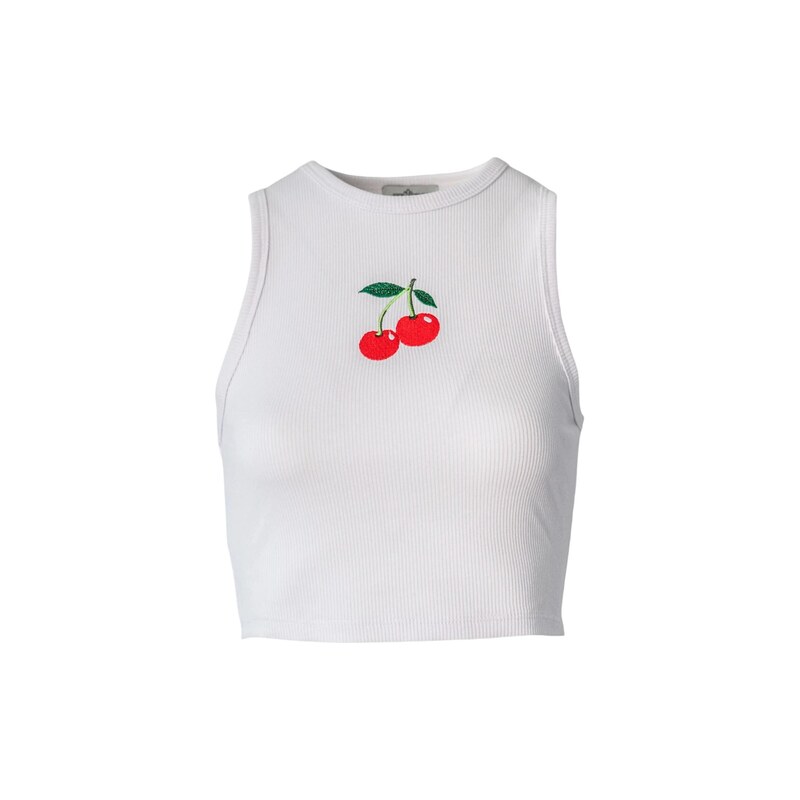 Pineapples Dont Have Sleeves Top Cherry On Top Tank bílá