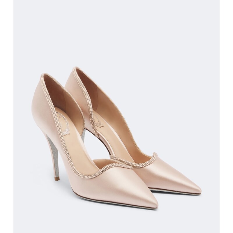 Rene Caovilla Onda embellished satin pumps
