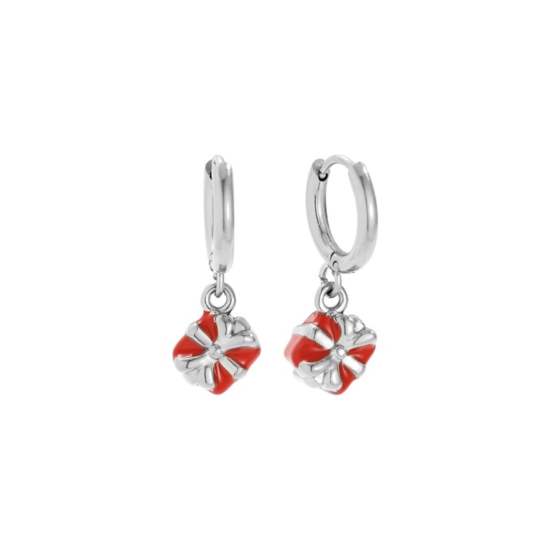 Cala Rose Náušnice RUBY BOW stříbrná