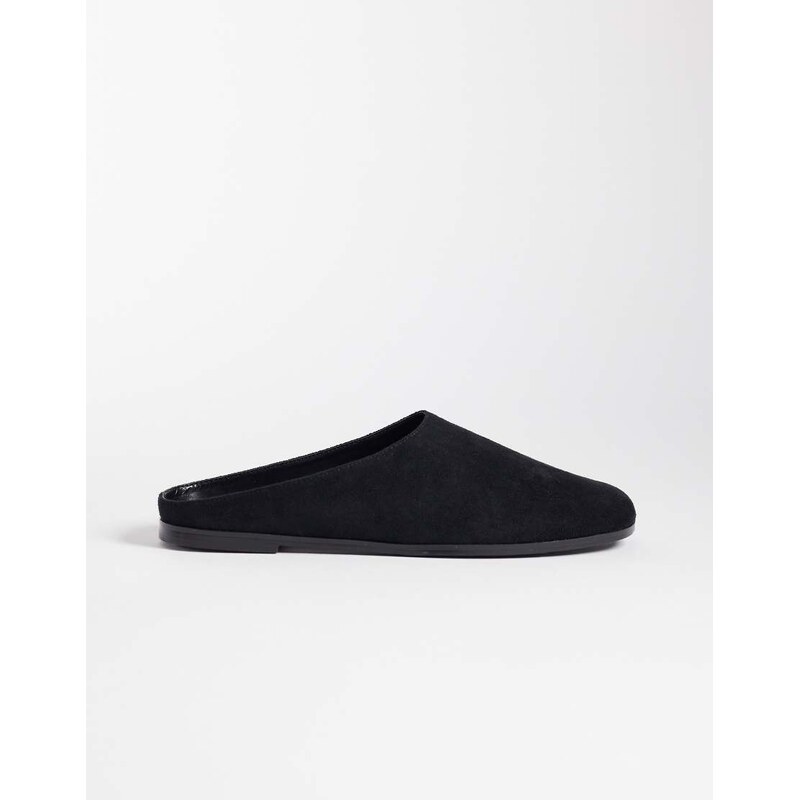 Public Desire Brielle flat mules in black suedette