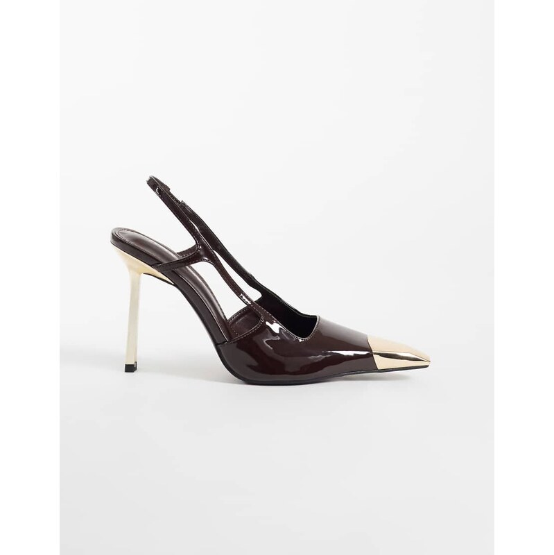 Public Desire Reset slingback heeled shoes with metal detail in