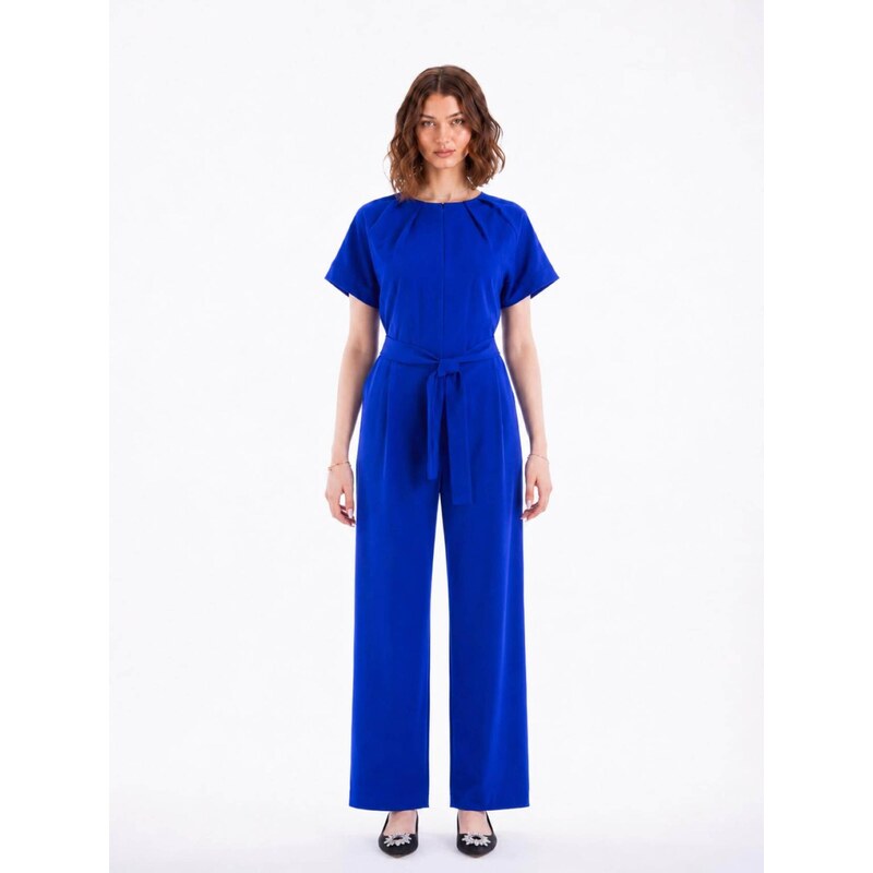 BIBI SAKALIEVA Overal Royal Blue Wide-Leg Jumpsuit královská