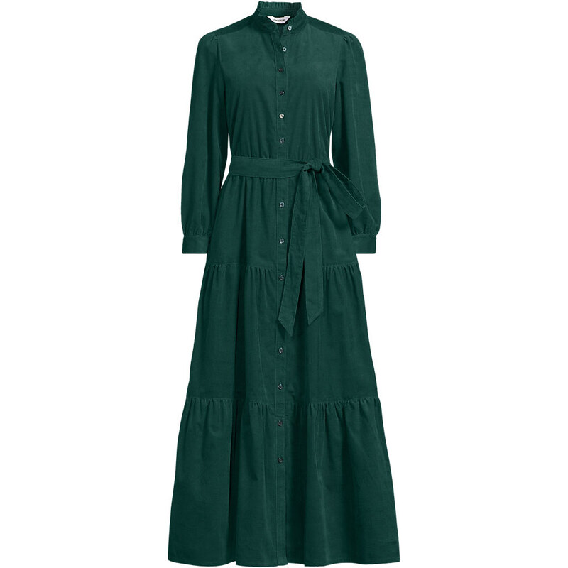 Fine Wale Corduroy Tiered Skirt Maxi Dress, Women, size: 3X,