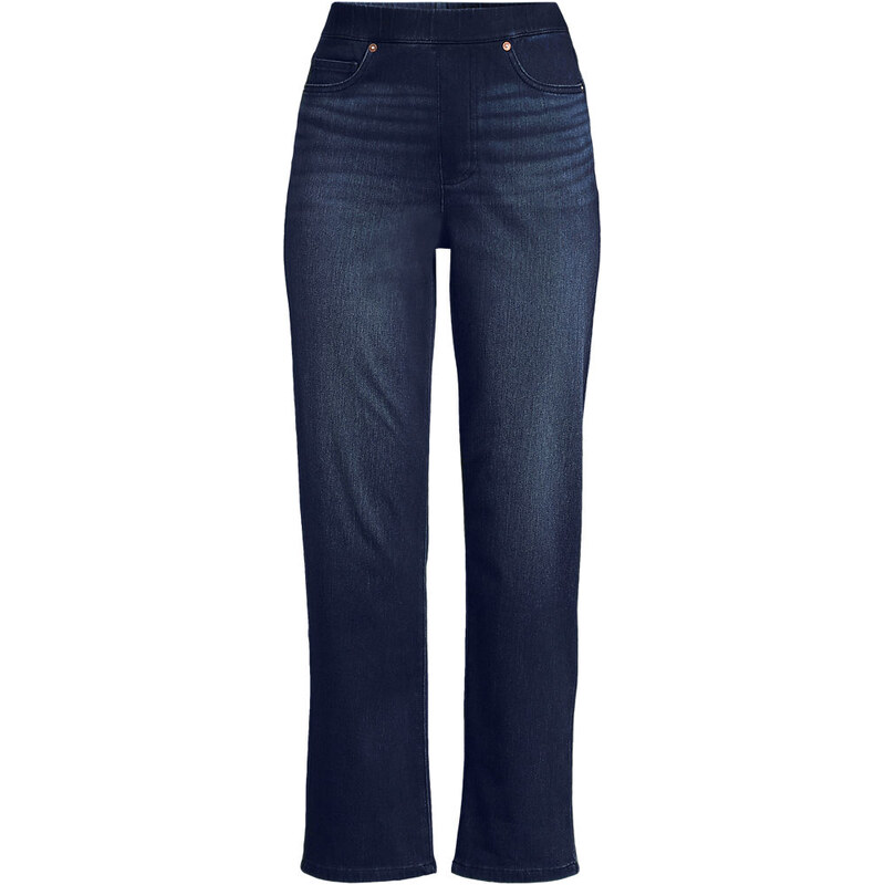Starfish Knit Denim Straight Leg Cropped Jeans, Women, size: L,