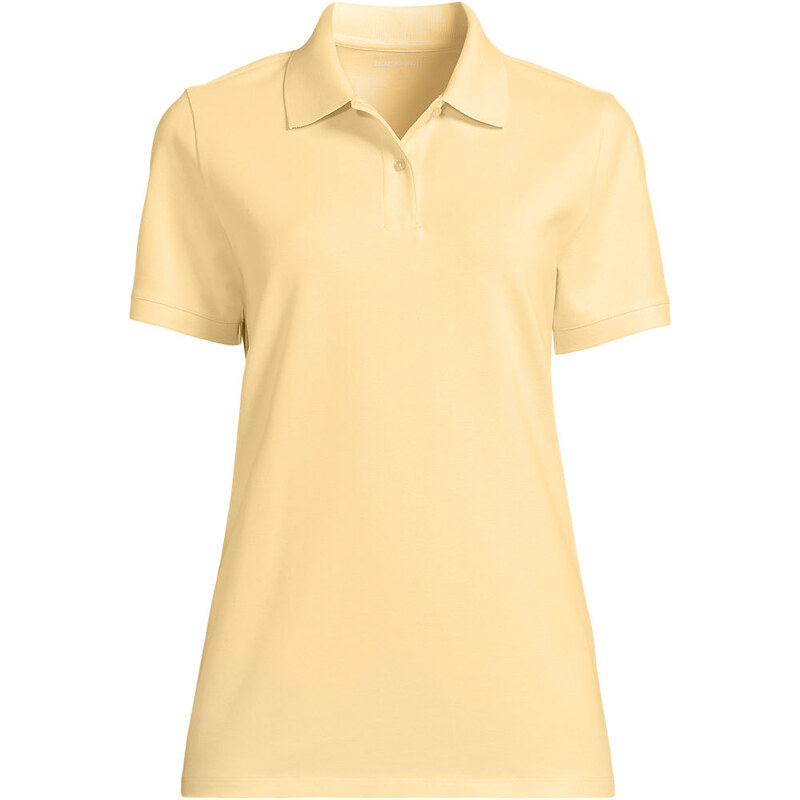Piqué Polo Shirt, Women, size: L, regular, Yellow, Cotton-blend,