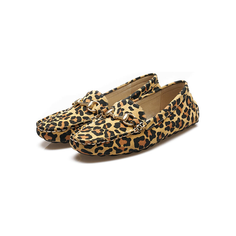 Leather Moccasin Horse Bit Loafers, Women, size: 4.5, regular,