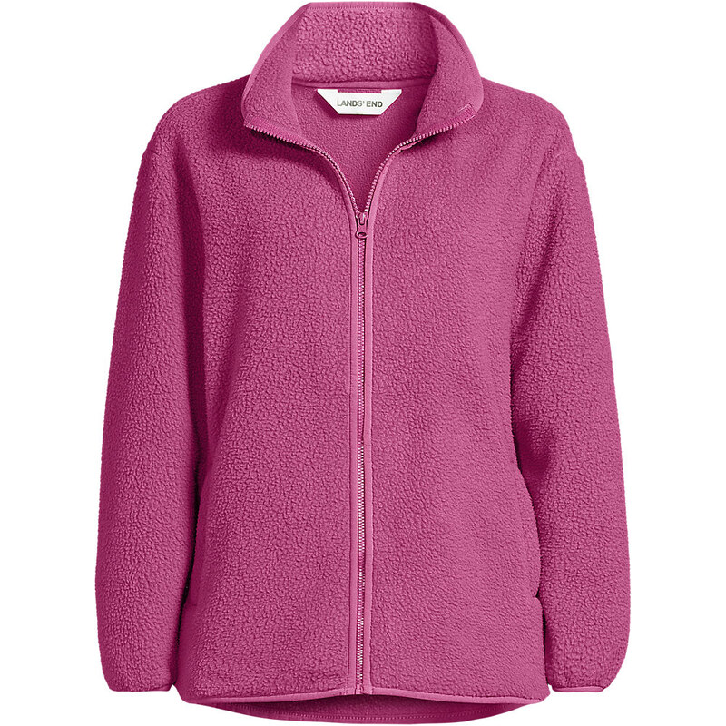 Sherpa Fleece Full Zip Jacket, Women, size: S, petite, Red,