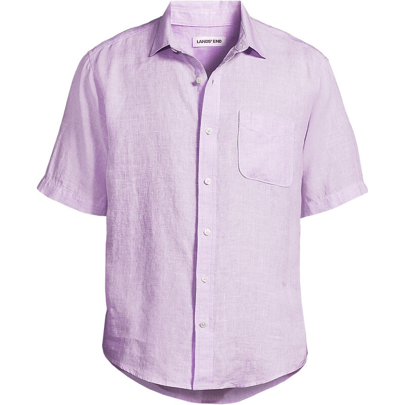 Premium Pure Linen Short Sleeve Shirt, Men, size: S, regular,