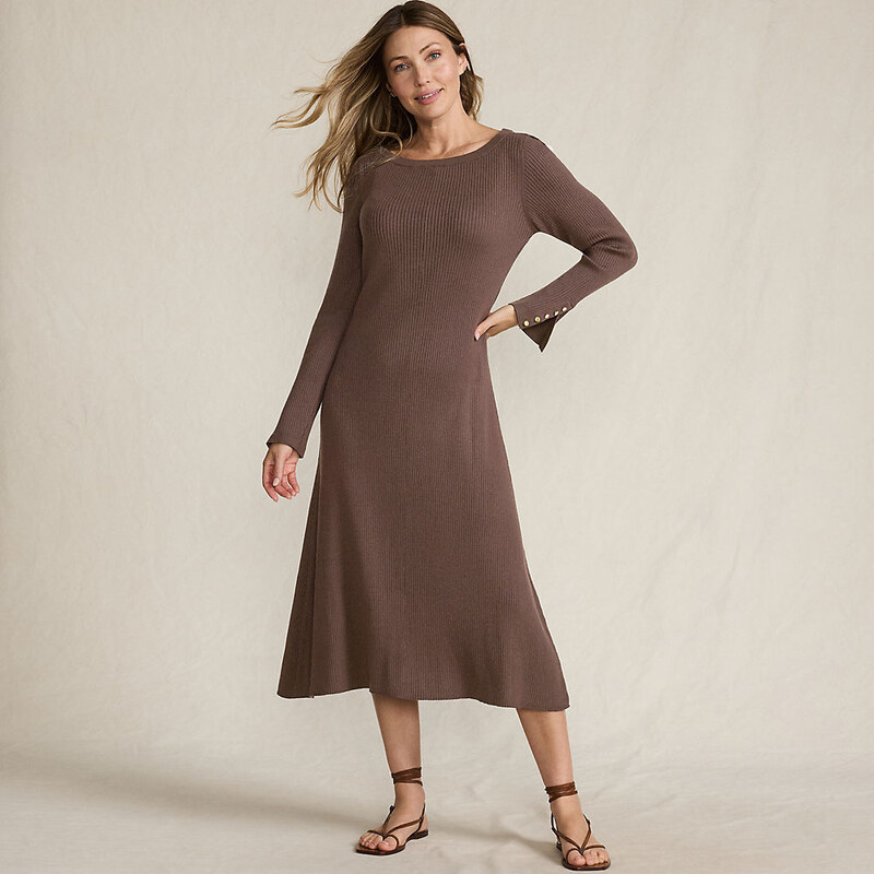 Silk Touch Knitted Dress, Women, size: M, regular, Brown,