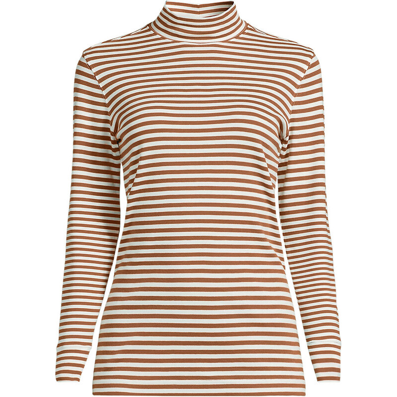 Cotton Polo Neck, Women, size: 1X, plus, Brown, Cotton, by Lands