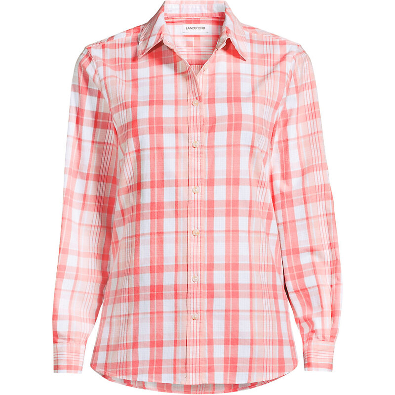 Flannel Shirt, Women, size: S, petite, Pink, by Lands End