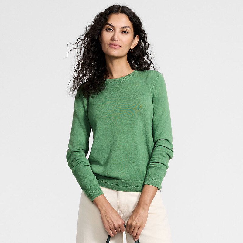 Merino Crew Neck Jumper, Women, size: S, regular, Green, Wool,