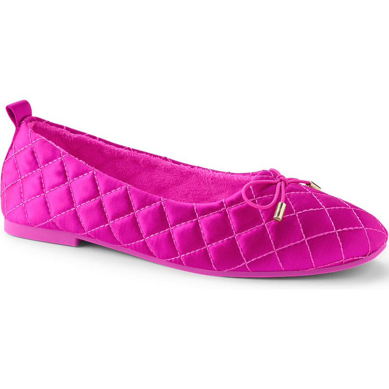 Bow Ballet Slippers, Women, size: 5, regular, Pink, by Lands End
