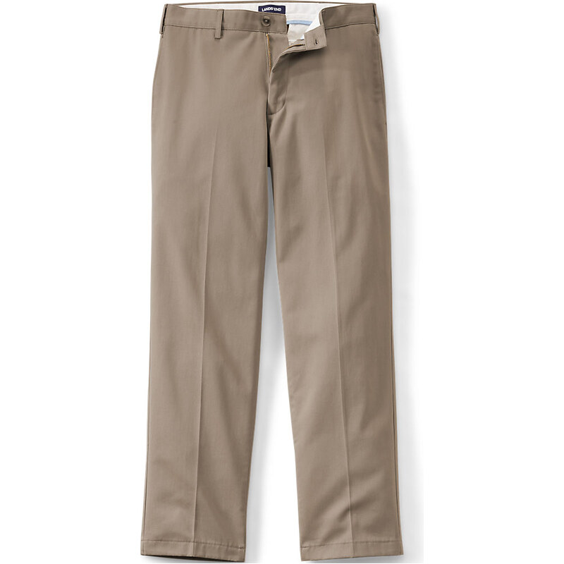 Flat Front Non-iron Chinos, Comfort Waist, Men, size: 35,