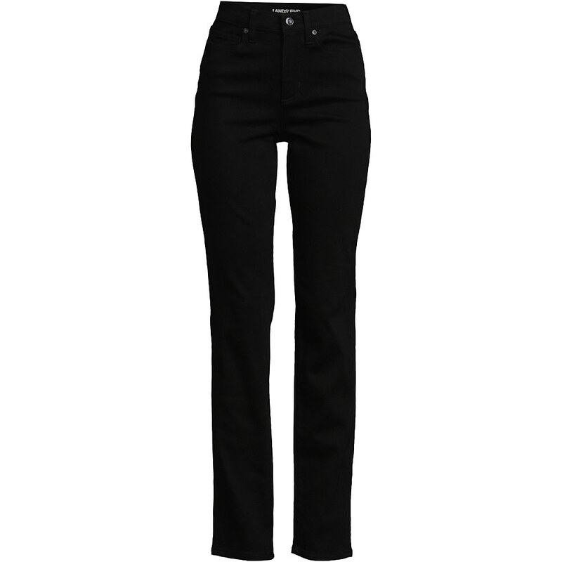 Straight Leg Jeans, High Waisted - Black, Women, size: 24/28,