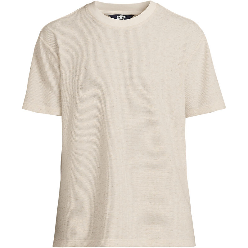 Perfect Waffle T-shirt, Men, size: S, regular, Ivory, Linen/Poly