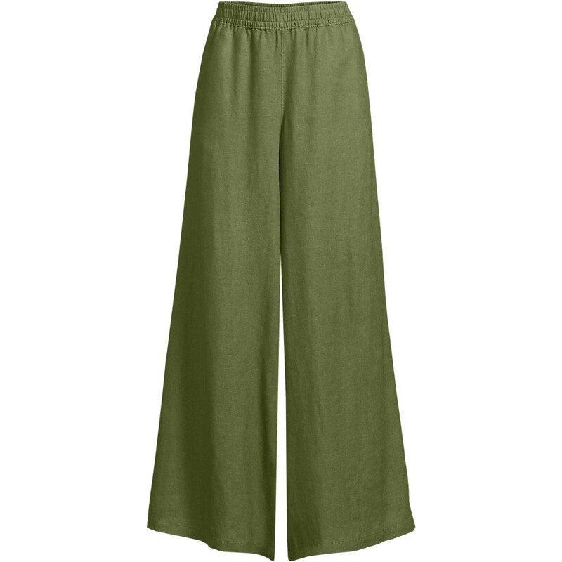 Premium Pure Linen Palazzo Trousers, Women, size: XS, regular,