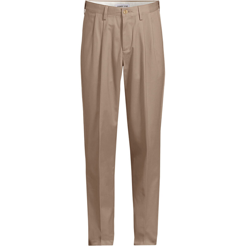 Pleated Non-iron Chinos, Comfort Waist, Traditional Fit, Men,