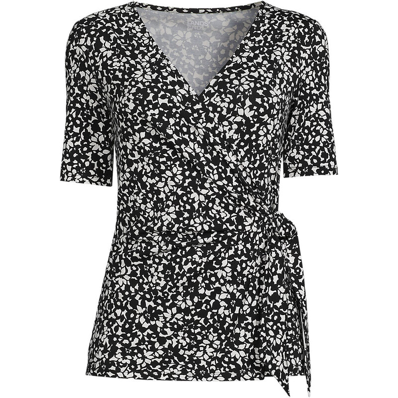 Cotton Modal Elbow Sleeve Side Tie Top, Women, size: S, regular,