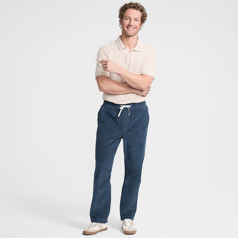 Pure Cotton Corduroy Deck Trousers, Men, size: M, regular, Blue,