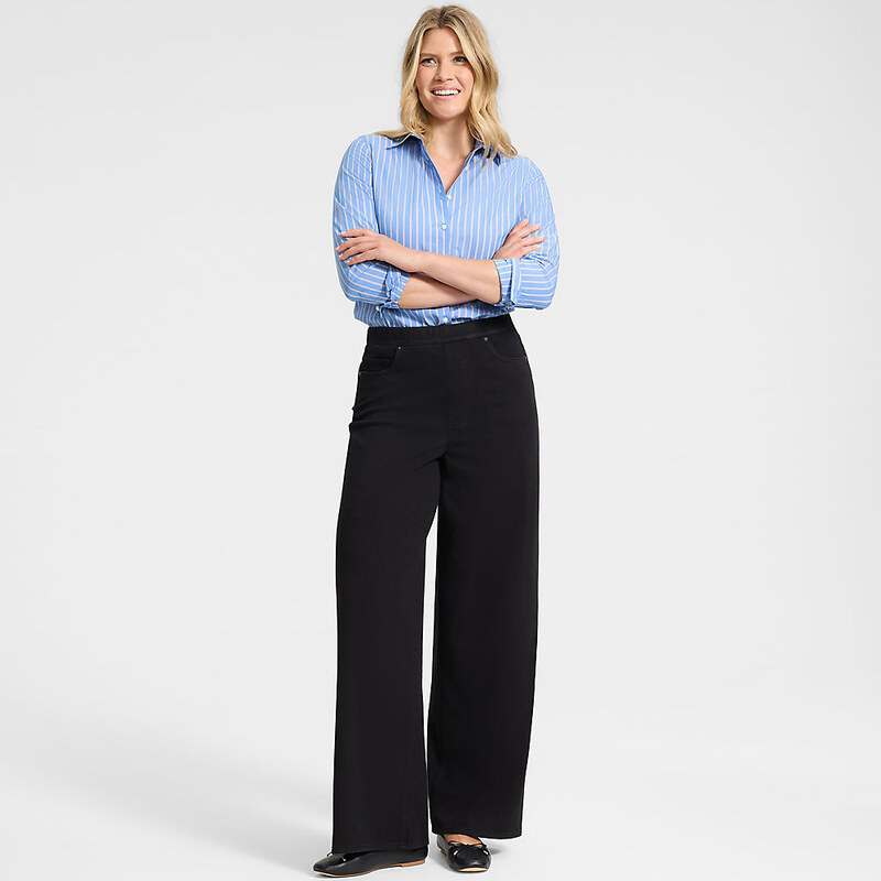 Tall Starfish Wide Leg Jeans, Women, size: S, tall, Black,