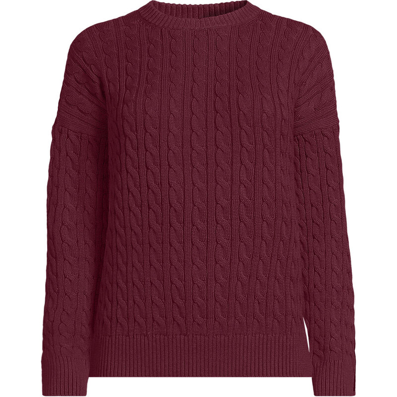 Cable Knit Drifter Jumper, Women, size: XL, regular, Red, Cotton