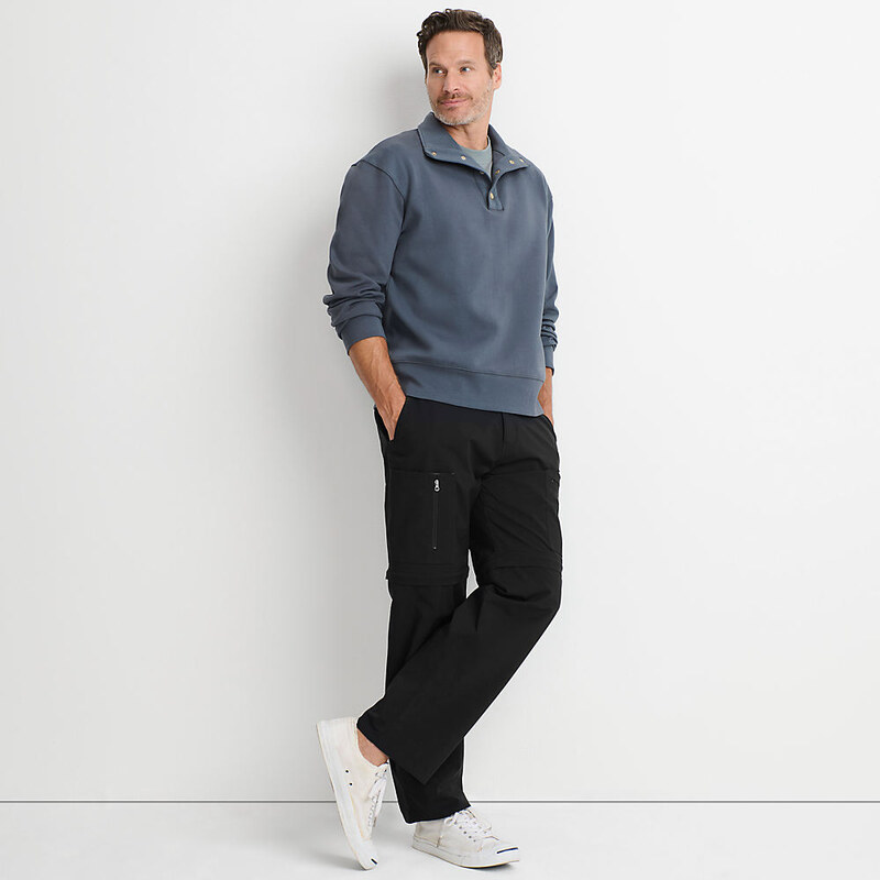 Trekking Zip-Off Trousers, Men, size: 33, regular, Black, Cotton